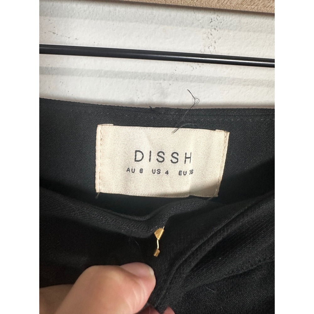 DISSH Celine Black Wide Leg High Waisted Pleated Trousers Pants US 4 AU 8 EU 36 - Picture 6 of 9